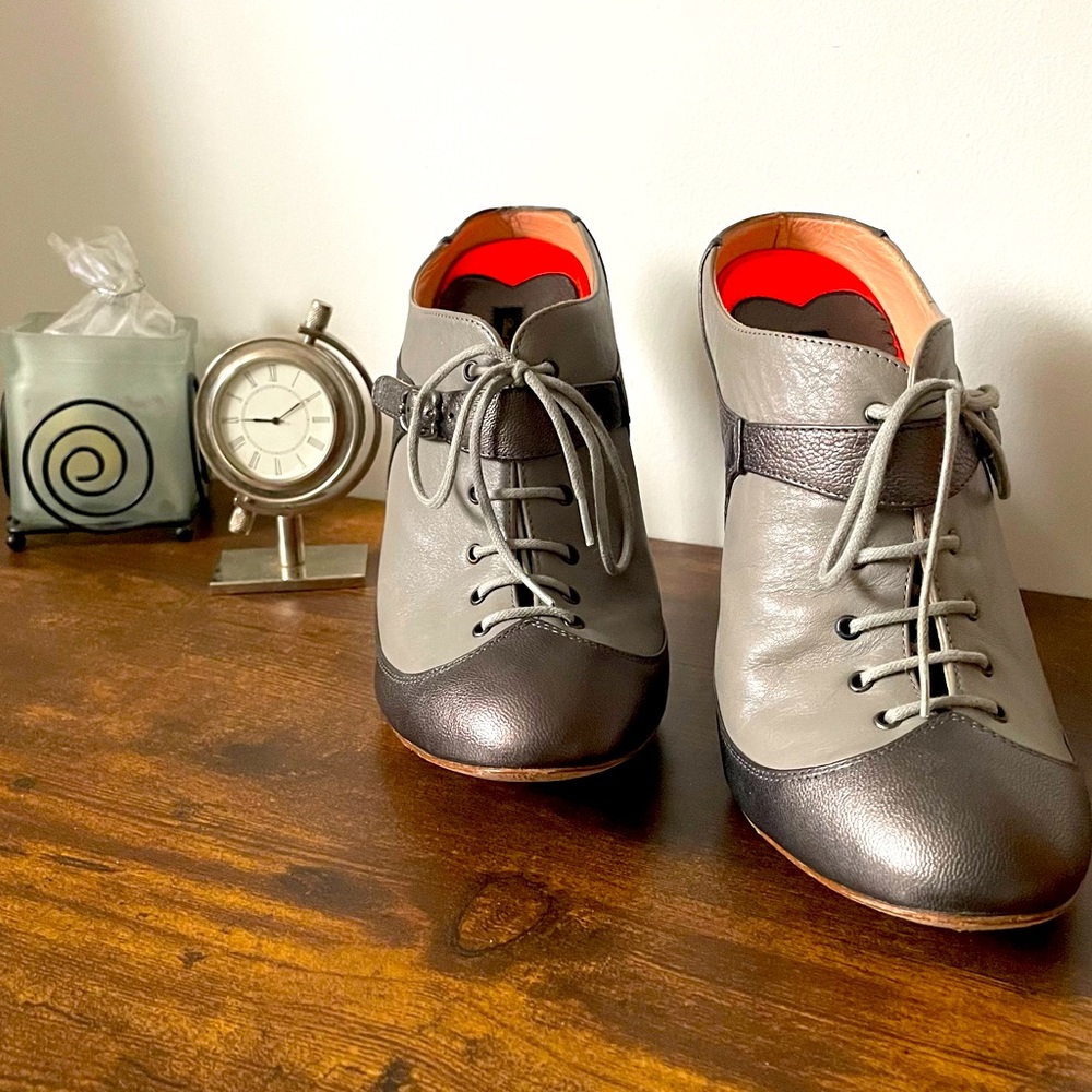 Diesel leather heeled mules